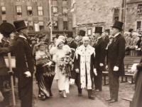 The Duke and Duchess of York opening Perth Museum and Art Gallery in 1935. The Duchess is with Lord Provost Thomas Hunter, who became an MP, was knighted in 1944 and was Moderator of Perth High Constables from 1947-49